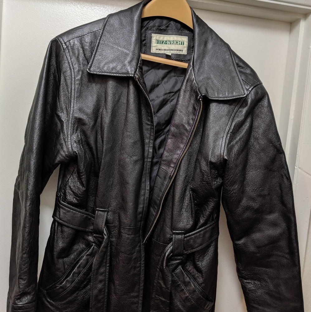 Fitz-Wright Leather Jacket with Belt